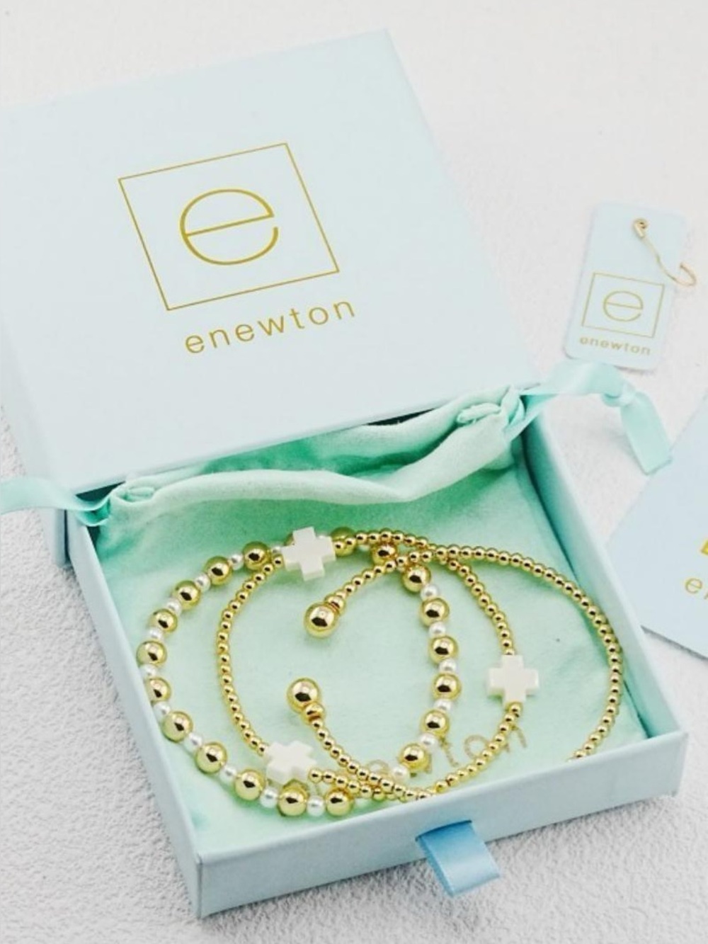 Enewton Gold Pearl Bracelet Set